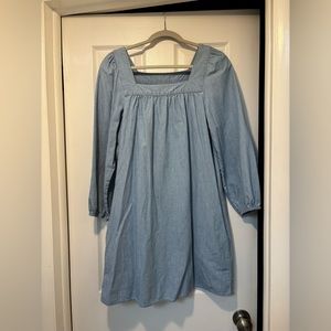 J. Crew chambray long sleeve mini dress